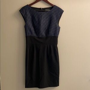 Elegant Blue and Black Women's Dress